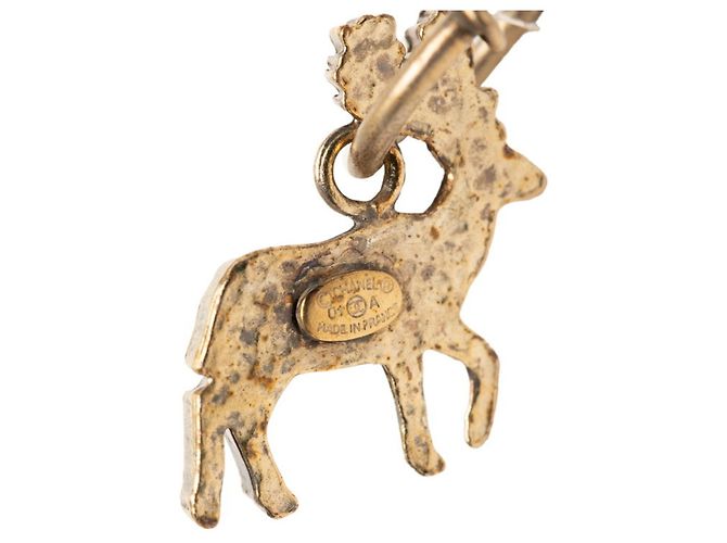 Orecchini Chanel placcati in oro con motivo renna D'oro - vista 3