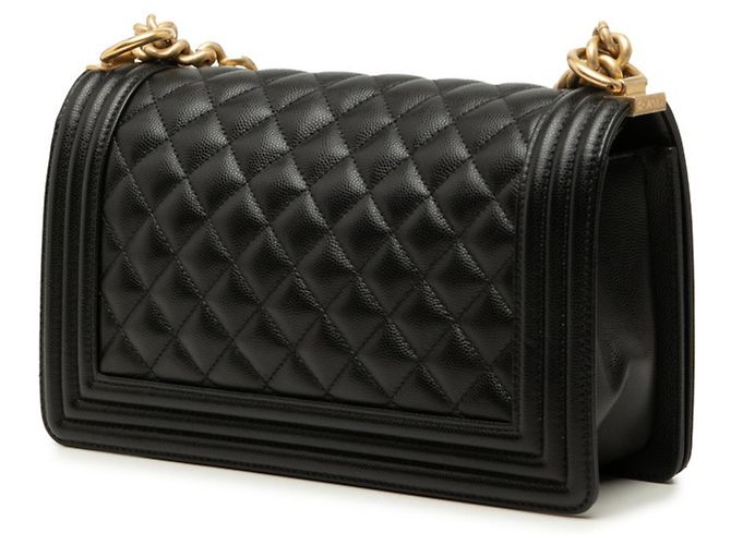 Borsa a tracolla Chanel Coco Mark Boy 25 con catena Nero D'oro - vista 2