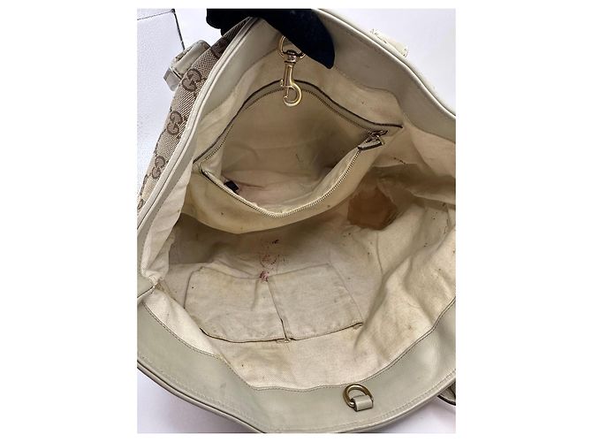 Bamboo Gucci Heartbit Shopper aus Monogramm-Canvas Braun Beige - Ansicht 14