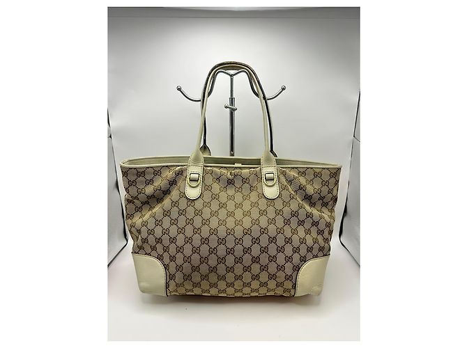 Bamboo Gucci Heartbit Shopper aus Monogramm-Canvas Braun Beige - Ansicht 2