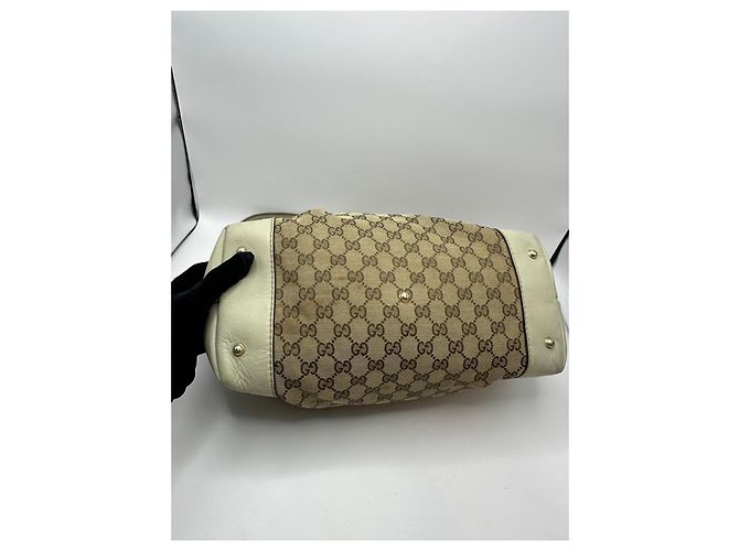 Bamboo Gucci Heartbit Shopper aus Monogramm-Canvas Braun Beige - Ansicht 5