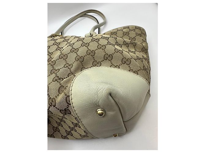 Bamboo Gucci Heartbit Shopper aus Monogramm-Canvas Braun Beige - Ansicht 7