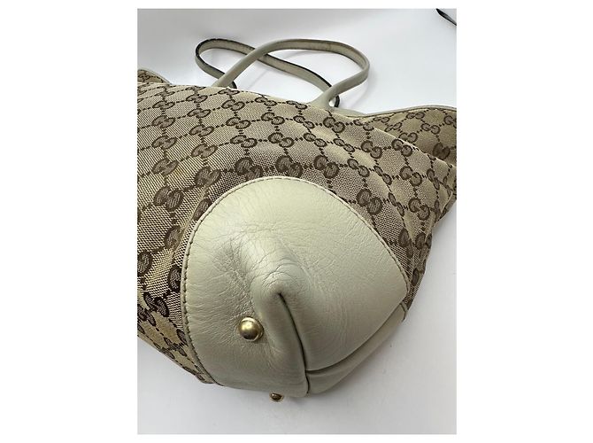 Bamboo Gucci Heartbit Shopper aus Monogramm-Canvas Braun Beige - Ansicht 9