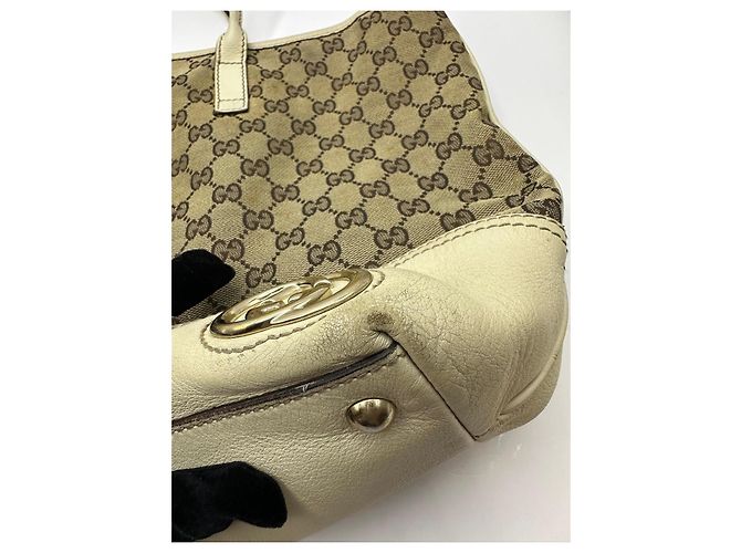 Gucci Britt Shopper aus GG Monogramm-Canvas Braun Beige - Ansicht 10
