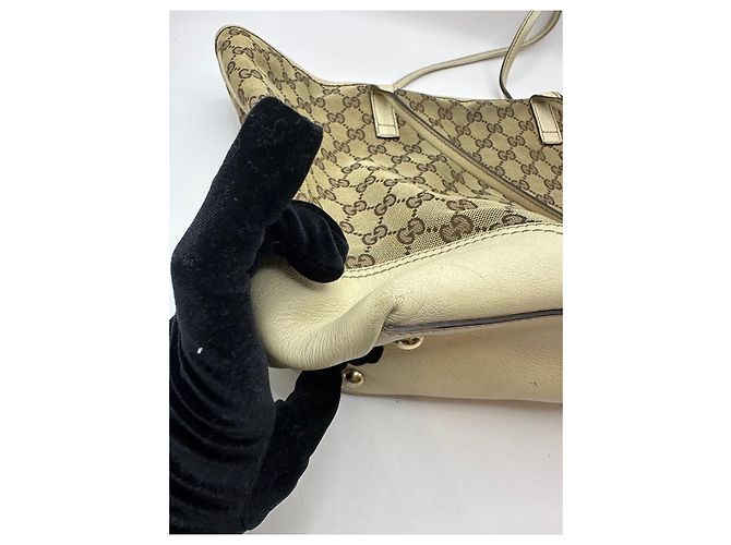 Gucci Britt Shopper aus GG Monogramm-Canvas Braun Beige - Ansicht 11