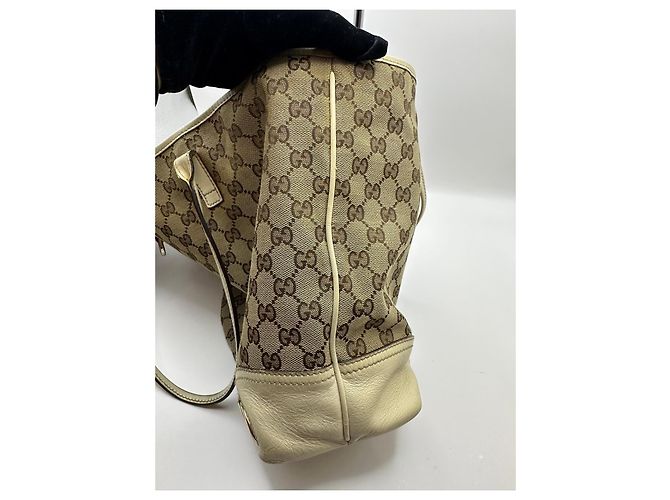 Gucci Britt Shopper aus GG Monogramm-Canvas Braun Beige - Ansicht 4