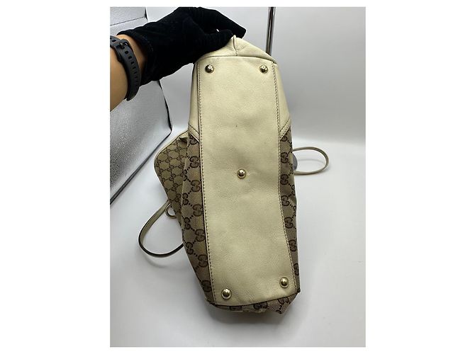 Gucci Britt Shopper aus GG Monogramm-Canvas Braun Beige - Ansicht 5