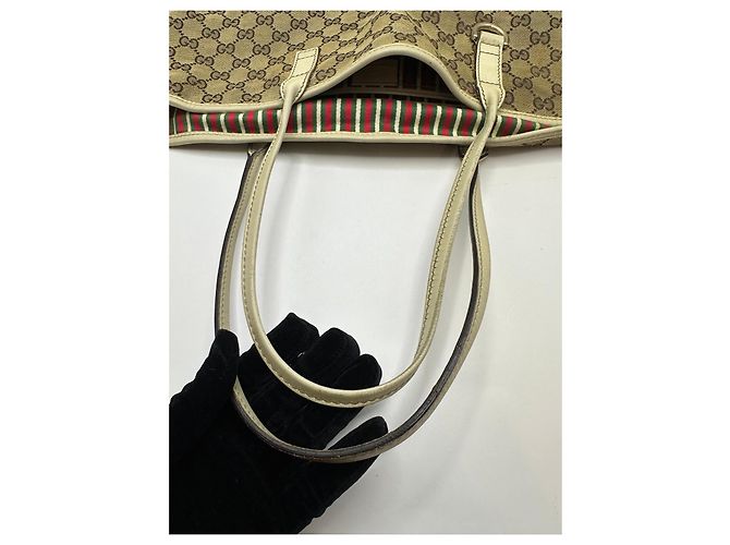 Gucci Britt Shopper aus GG Monogramm-Canvas Braun Beige - Ansicht 6