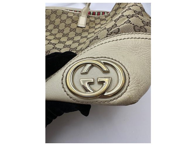 Gucci Britt Shopper aus GG Monogramm-Canvas Braun Beige - Ansicht 8