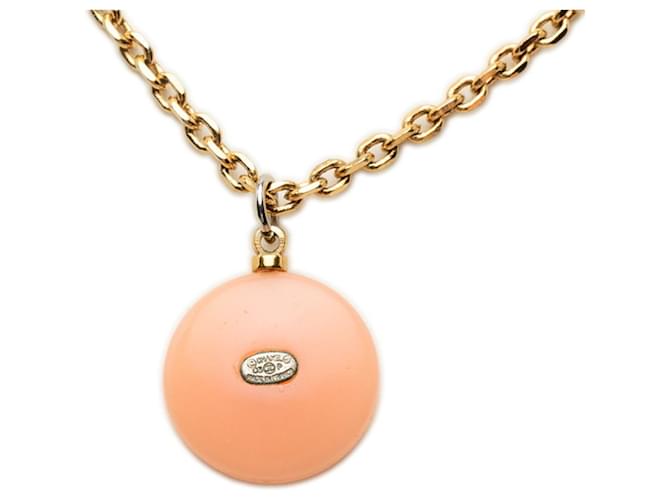 Collana a catena Chanel Coco Mark D'oro Arancione - vista 2