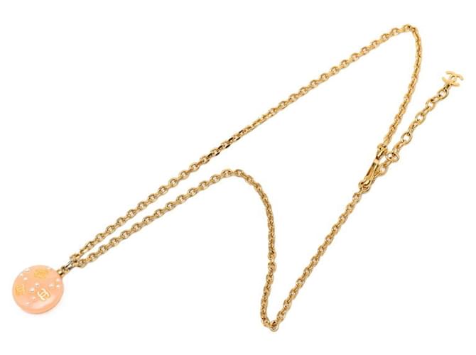 Collana a catena Chanel Coco Mark D'oro Arancione - vista 3