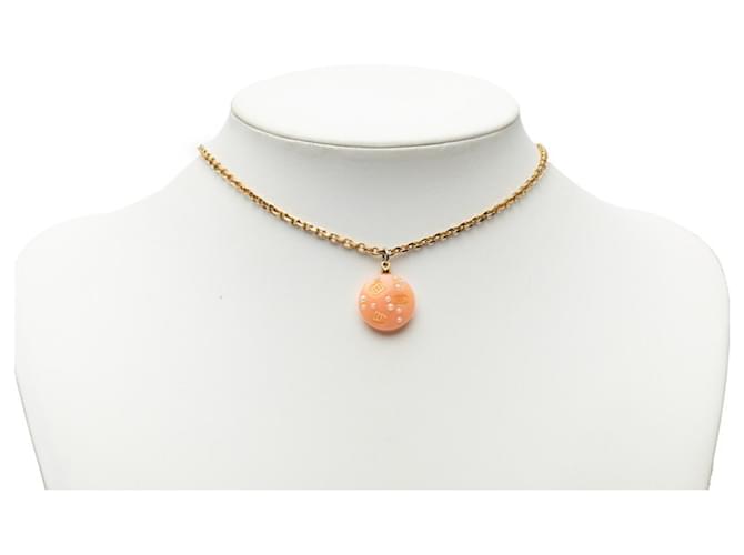 Collana a catena Chanel Coco Mark D'oro Arancione - vista 5