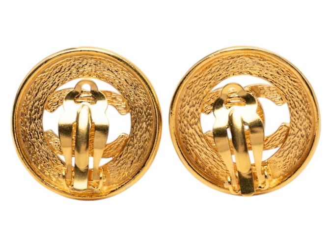 Timeless Orecchini a clip Chanel Vintage Coco Mark D'oro - vista 2