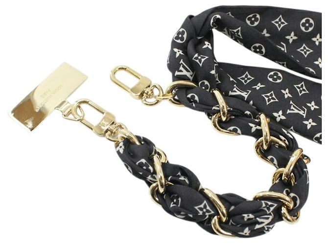 Charm per borsa e tracolla per telefono Louis Vuitton Nero D'oro Crudo Monogramma - vista 3
