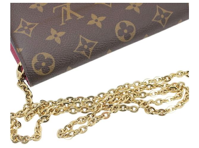 Borsa a tracolla portafoglio con catena Louis Vuitton Fuschia Monogramma - vista 10