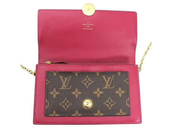 Borsa a tracolla portafoglio con catena Louis Vuitton Fuschia Monogramma - vista 7