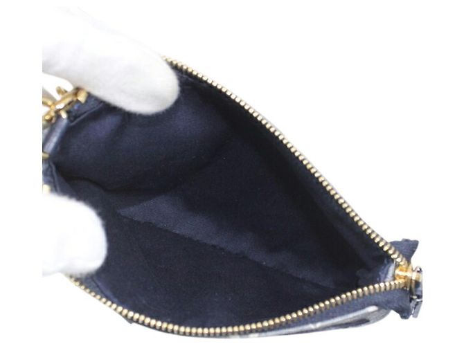 Louis Vuitton Mini Pochette Accessoires Negro Azul marino Monograma - vista 10