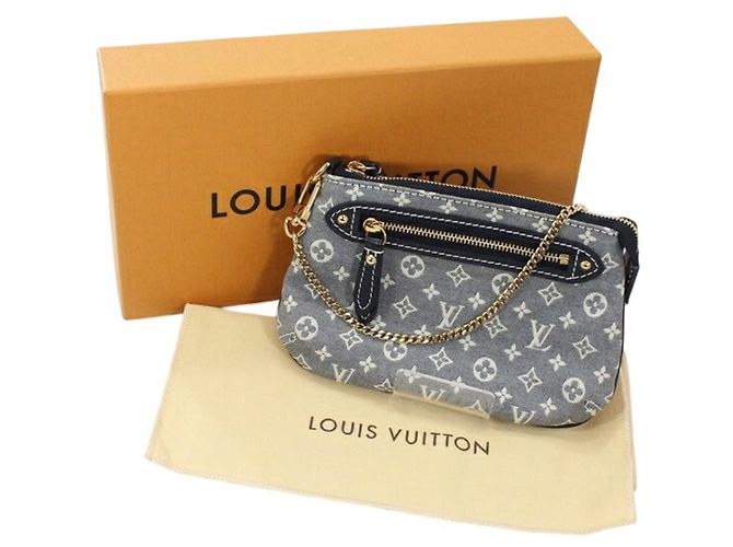 Louis Vuitton Mini Pochette Accessoires Negro Azul marino Monograma - vista 12