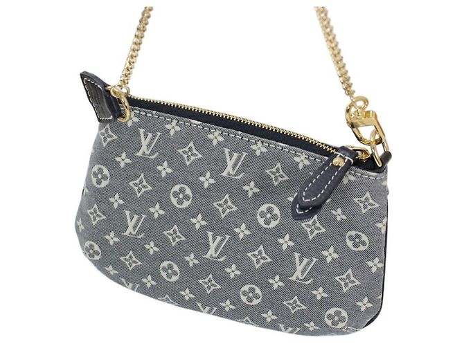 Louis Vuitton Mini Pochette Accessoires Negro Azul marino Monograma - vista 2