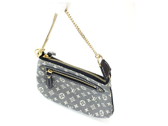 Louis Vuitton Mini Pochette Accessoires Negro Azul marino Monograma - vista 4