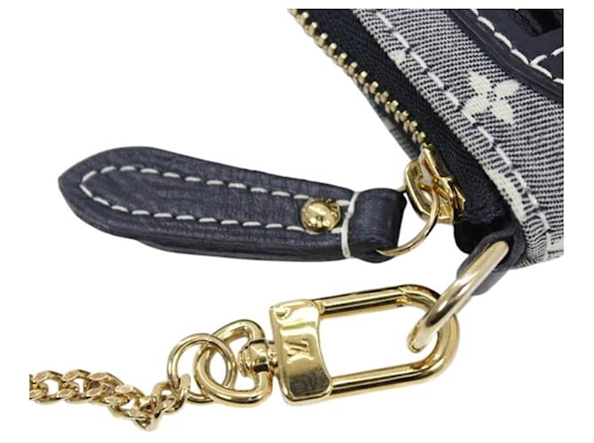 Louis Vuitton Mini Pochette Accessoires Negro Azul marino Monograma - vista 6