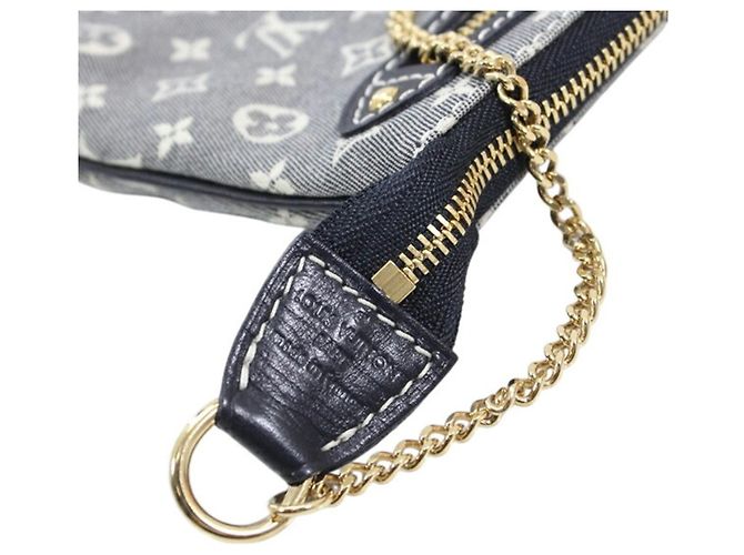 Louis Vuitton Mini Pochette Accessoires Negro Azul marino Monograma - vista 7