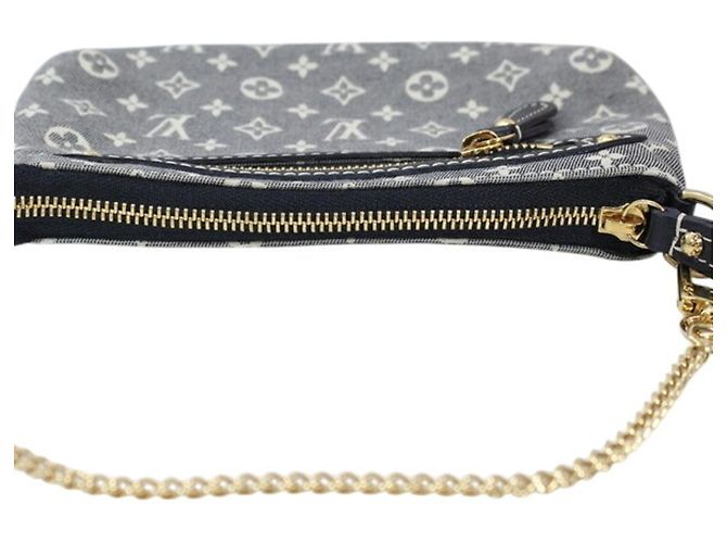 Louis Vuitton Mini Pochette Accessoires Negro Azul marino Monograma - vista 8