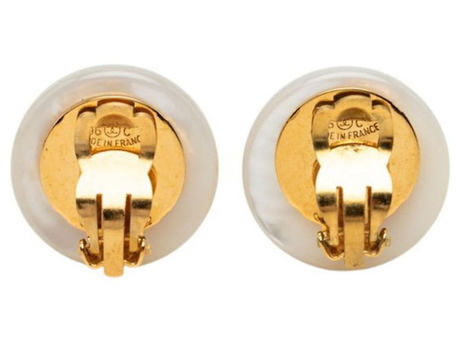 Orecchini a clip Chanel placcati oro con perla sintetica D'oro - vista 2