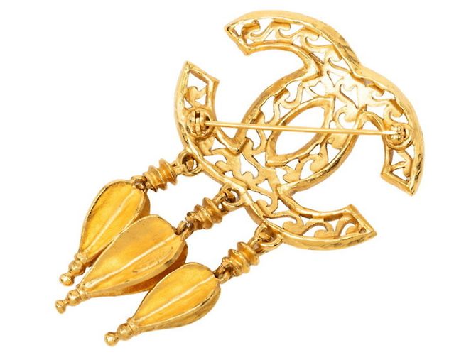 Timeless Spilla Chanel Vintage Coco Mark D'oro - vista 2