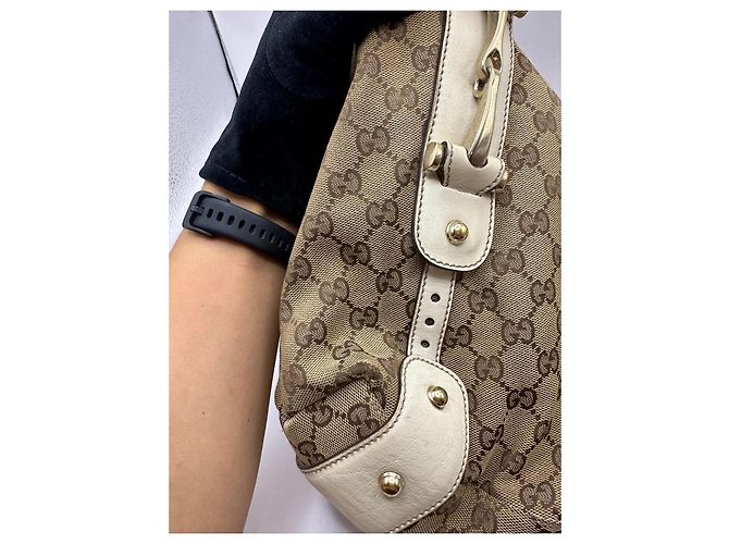 Borsa a tracolla Gucci Pelham in tela monogramma GG Marrone Beige - vista 10