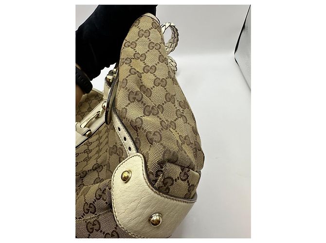 Borsa a tracolla Gucci Pelham in tela monogramma GG Marrone Beige - vista 11