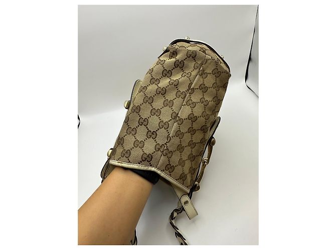 Borsa a tracolla Gucci Pelham in tela monogramma GG Marrone Beige - vista 3
