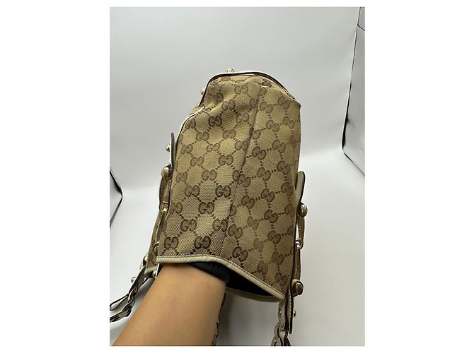 Borsa a tracolla Gucci Pelham in tela monogramma GG Marrone Beige - vista 4