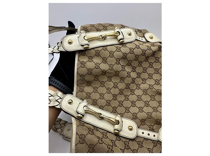 Borsa a tracolla Gucci Pelham in tela monogramma GG Marrone Beige - vista 5
