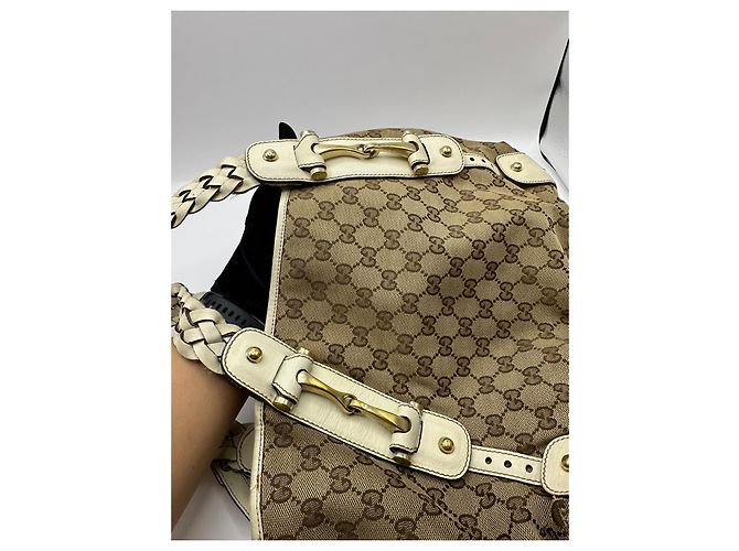 Borsa a tracolla Gucci Pelham in tela monogramma GG Marrone Beige - vista 6