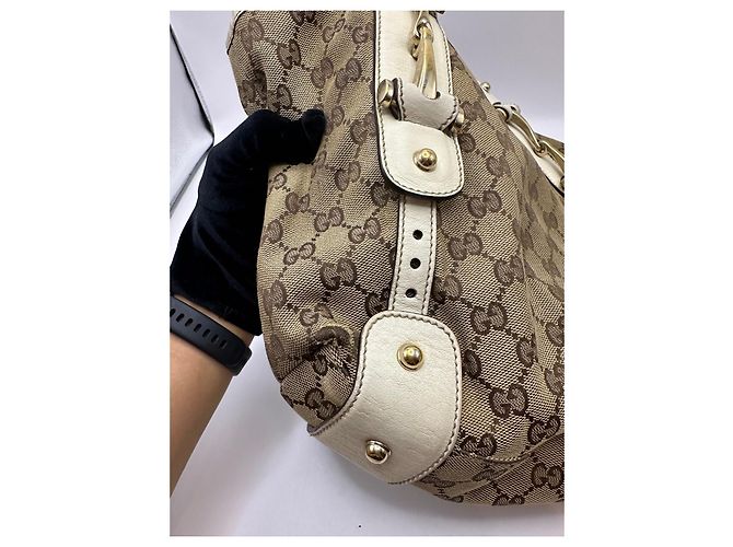 Borsa a tracolla Gucci Pelham in tela monogramma GG Marrone Beige - vista 8