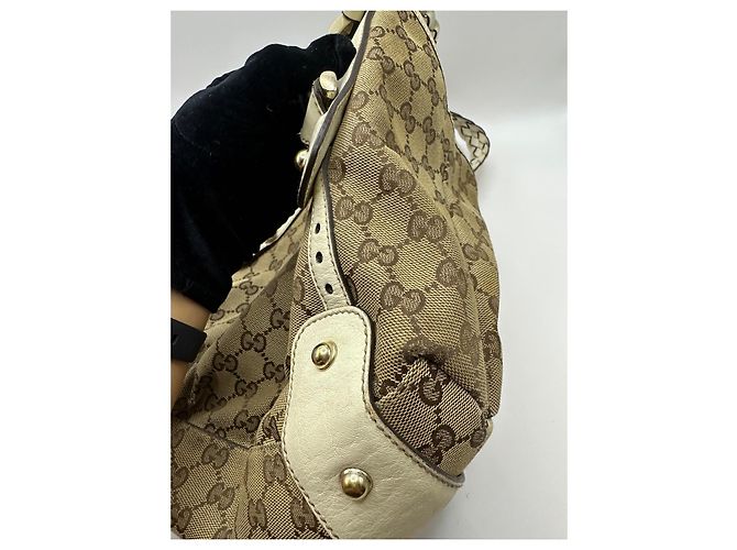 Borsa a tracolla Gucci Pelham in tela monogramma GG Marrone Beige - vista 9