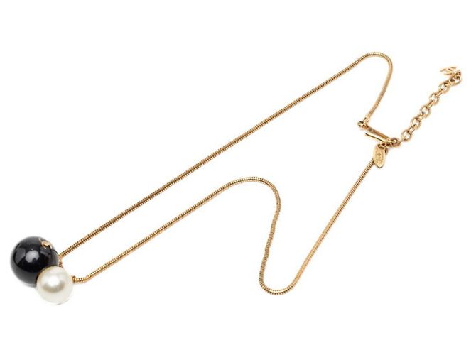 Collana a catena a sfere Chanel Coco Mark Nero D'oro - vista 3