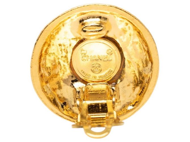 Orecchini a clip Chanel Vintage Coco Mark Logo D'oro - vista 3