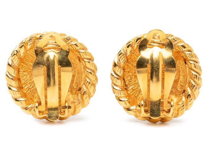 Orecchini a clip rotondi Chanel Vintage Coco Mark D'oro - vista 2