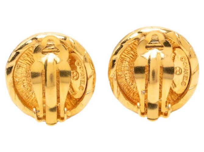 Orecchini a clip rotondi Chanel Vintage Coco Mark D'oro - vista 2