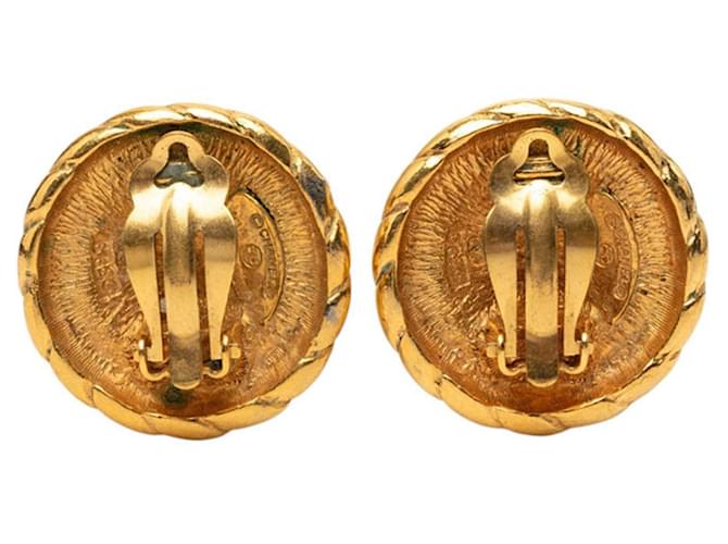 Orecchini a clip rotondi Chanel Coco Mark D'oro - vista 2