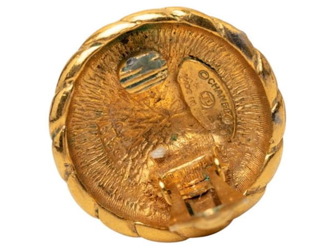 Orecchini a clip rotondi Chanel Coco Mark D'oro - vista 3