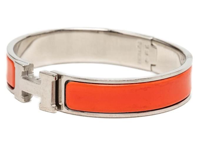 Hermès Bracciale con Charms Hermes Click H PM Argento Arancione - vista 2