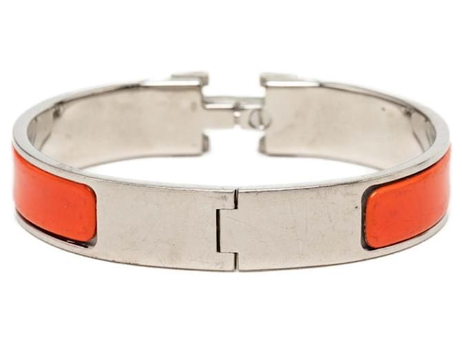 Hermès Bracciale con Charms Hermes Click H PM Argento Arancione - vista 3