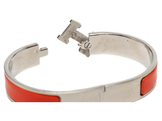 Hermès Bracciale con Charms Hermes Click H PM Argento Arancione - vista 4