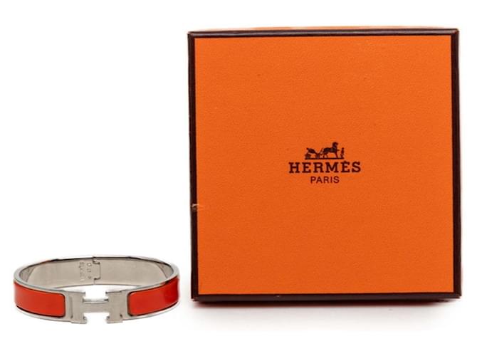 Hermès Bracciale con Charms Hermes Click H PM Argento Arancione - vista 6