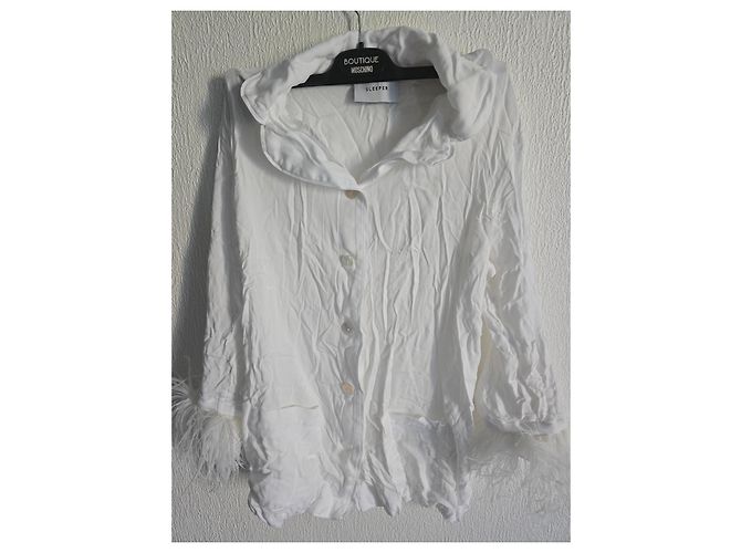Autre Marque Sleeper Conjunto de Pijama em Viscose Branca com Penas Branco - vista 10