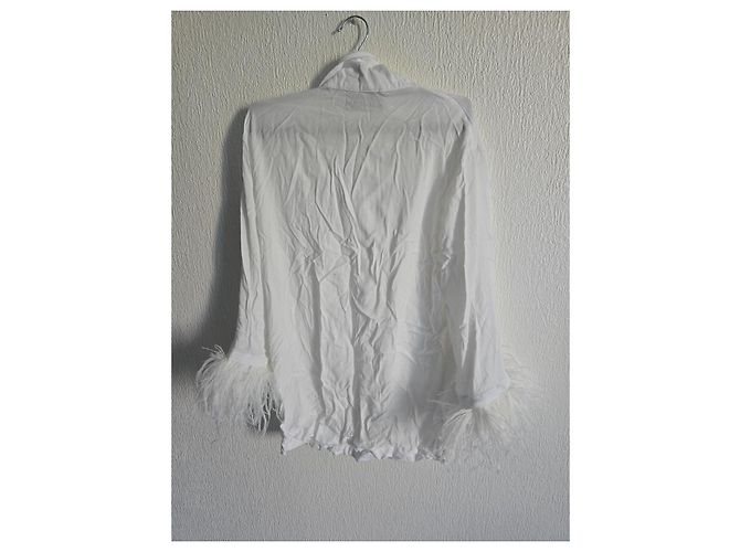Autre Marque Sleeper Conjunto de Pijama em Viscose Branca com Penas Branco - vista 13