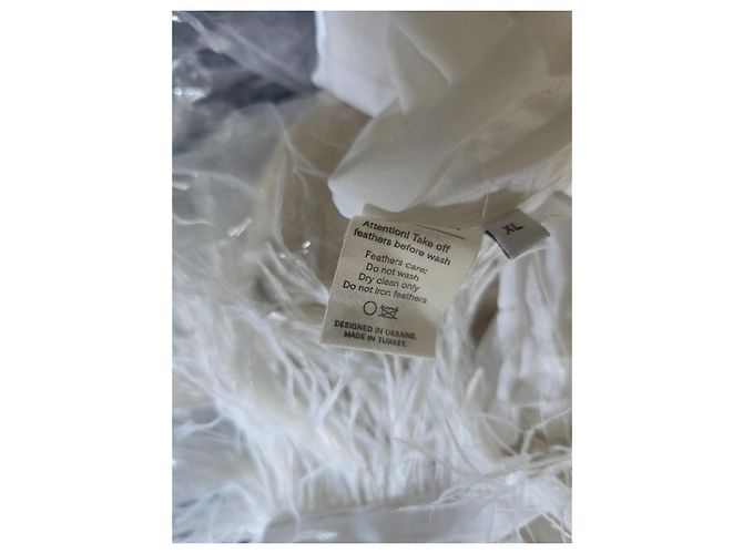 Autre Marque Sleeper Conjunto de Pijama em Viscose Branca com Penas Branco - vista 4